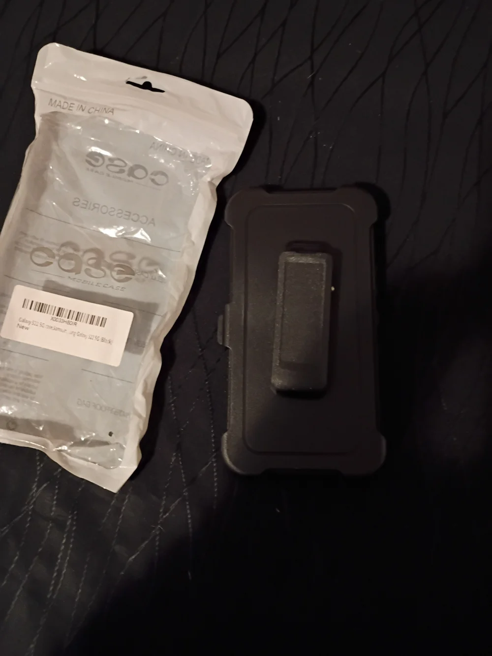 Galaxy S24 Black Phone Case with Belt Clip and Magnetic Ring